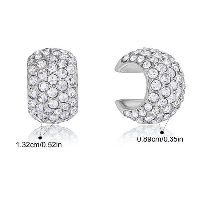 Chunky Y2K Ring — Pavé Wide Cuff · Silver
