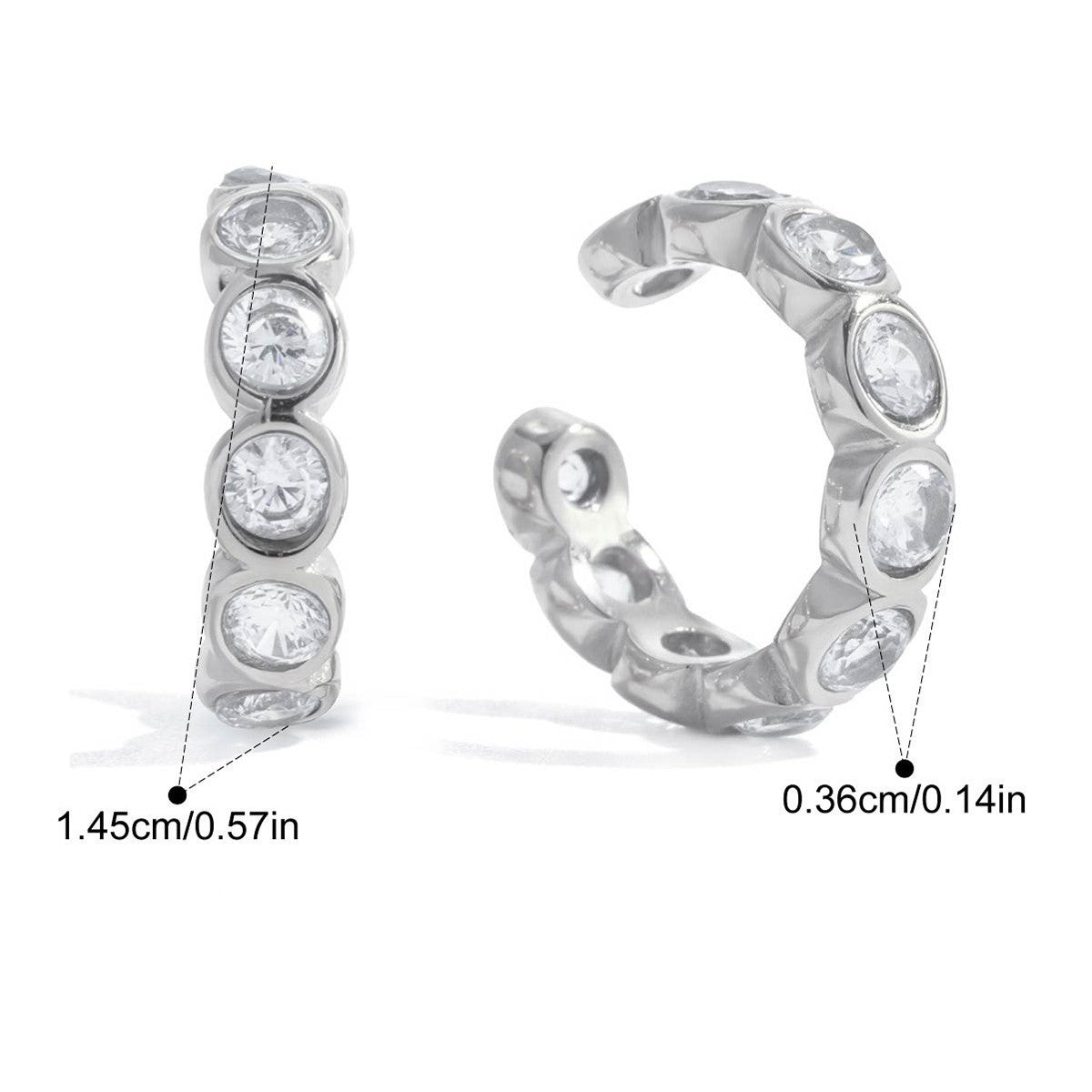 Chunky Y2K Ring — Slim Bezel Cuff · Silver