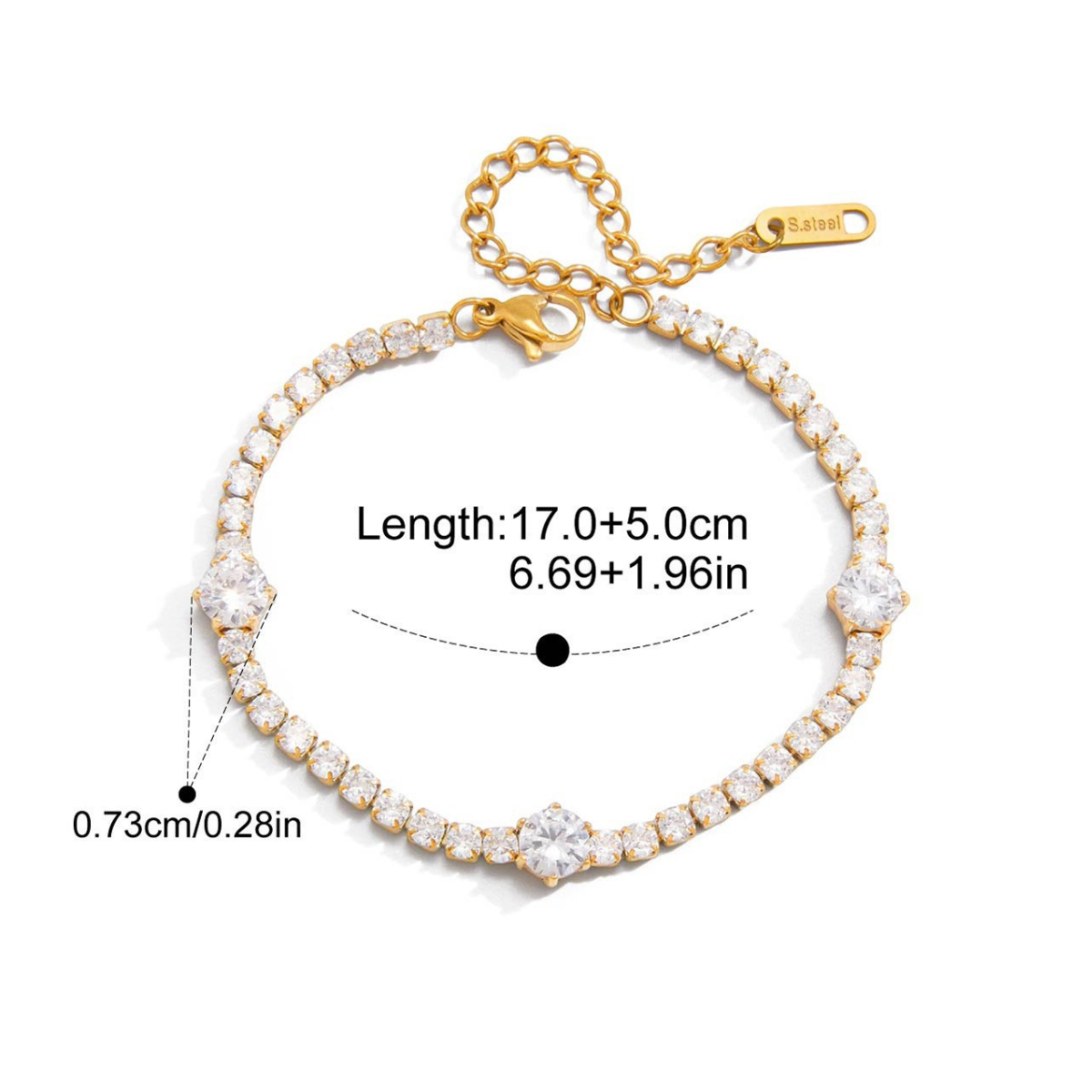 Minimal Link Bracelet — Large Round Station · Gold