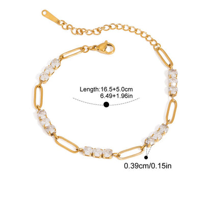 Minimal Link Bracelet — Paperclip Link Segments · Gold