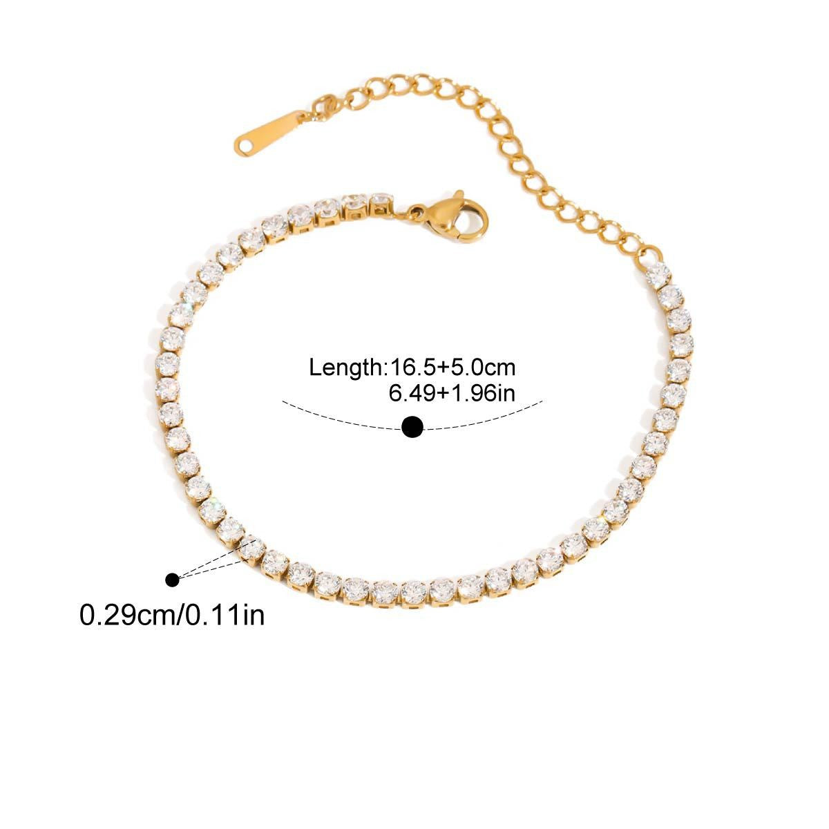 Minimal Link Bracelet — Petite Round Tennis · Gold