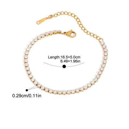 Minimal Link Bracelet — Petite Round Tennis · Gold