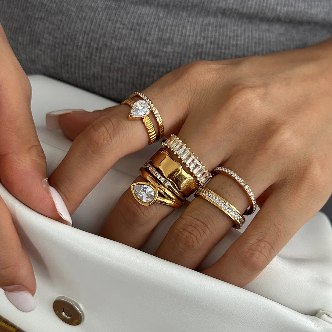 Multi Cut CZ Ring — view 3