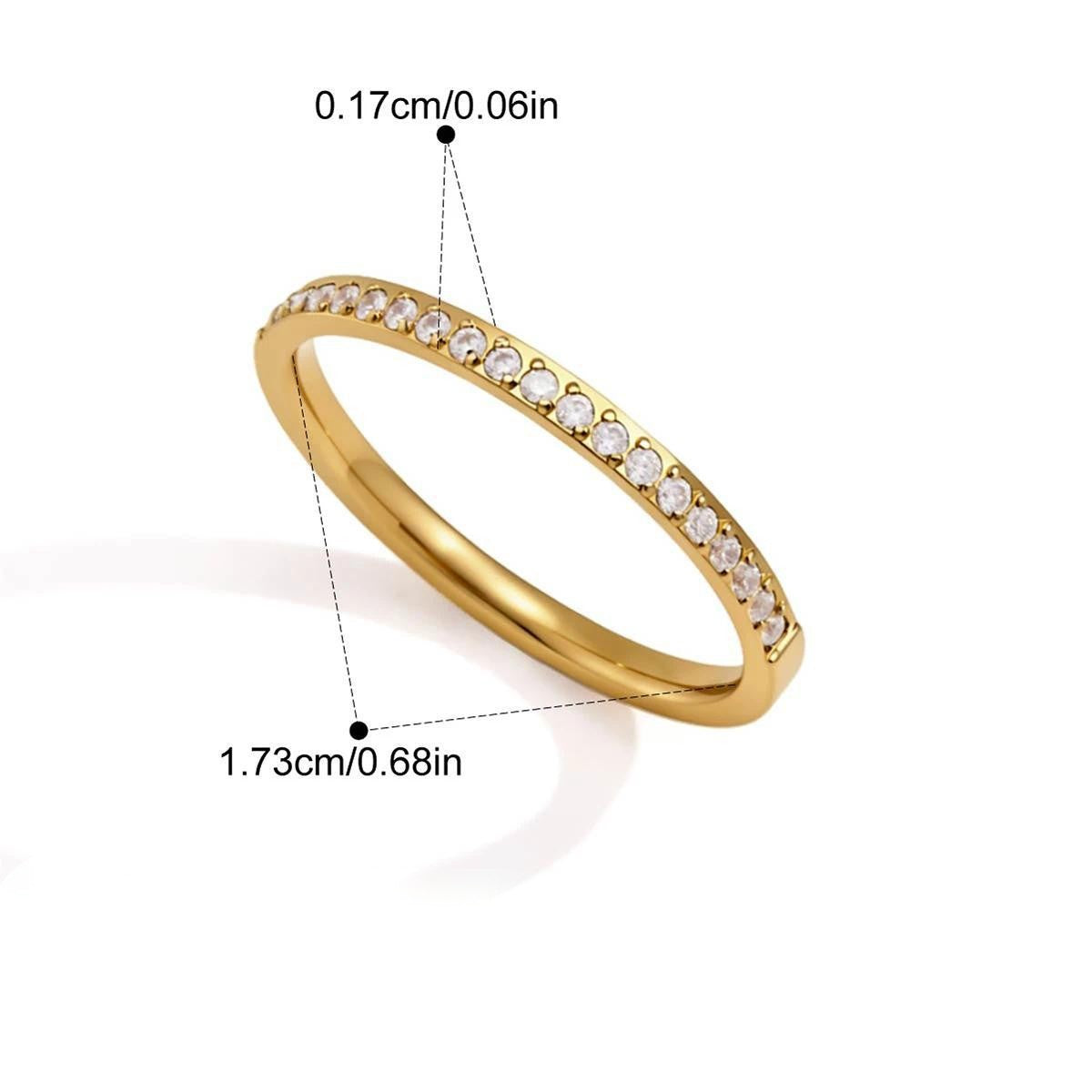 Multi Cut CZ Ring — Pave Stacking Band · Gold