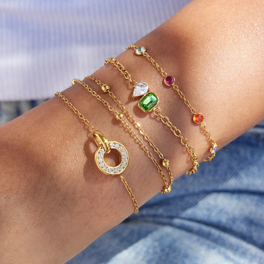 Multicolor Birthstone Charm Bracelet