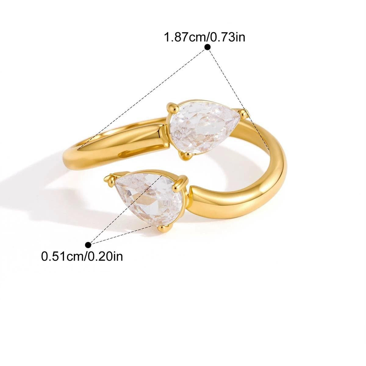 Celestial Teardrop Jewelry Set — Twin Pear Bypass · Gold