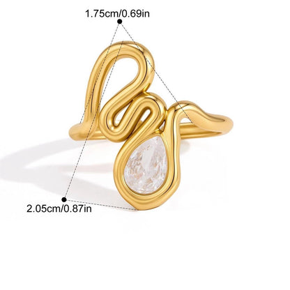 Celestial Teardrop Jewelry Set — Looped Pear Knot · Gold