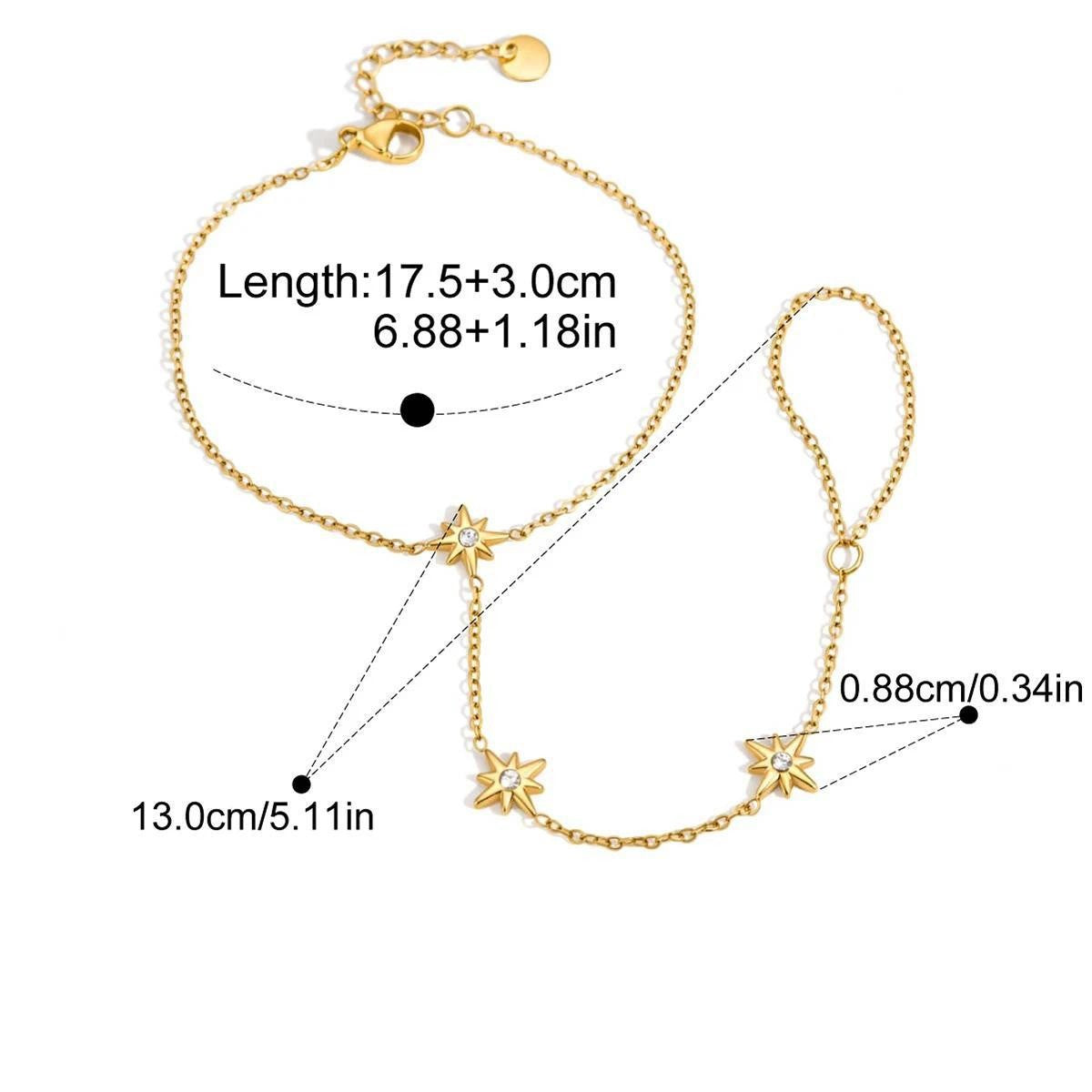 Celestial Teardrop Jewelry Set — Star Charm Necklace · Gold