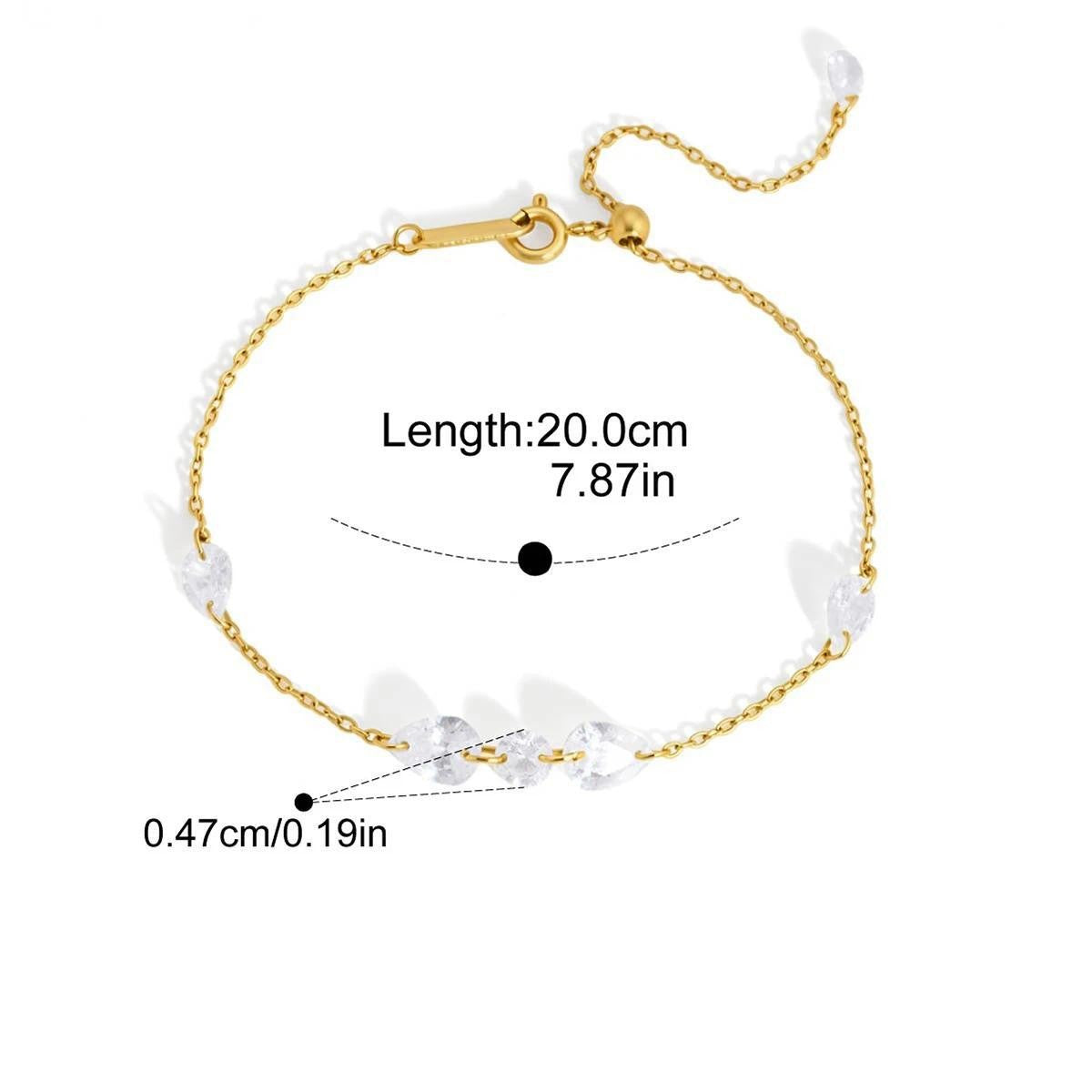 Celestial Star Jewelry Set — Round Beaded Crystal Chain · Gold