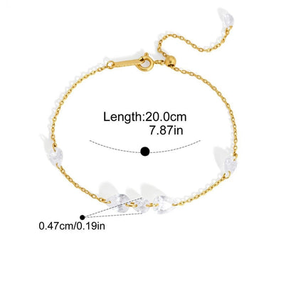 Celestial Star Jewelry Set — Round Beaded Crystal Chain · Gold