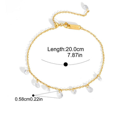 Celestial Star Jewelry Set — Teardrop Dangle Crystal Chain · Gold