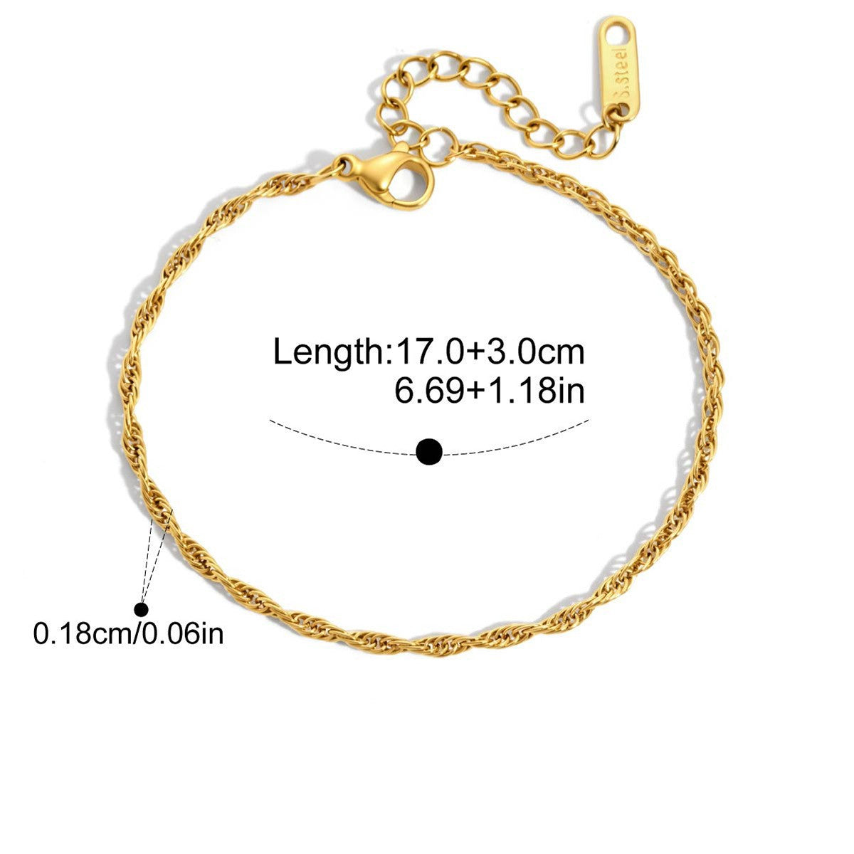 Classic Minimal Bracelet — Twist · Gold