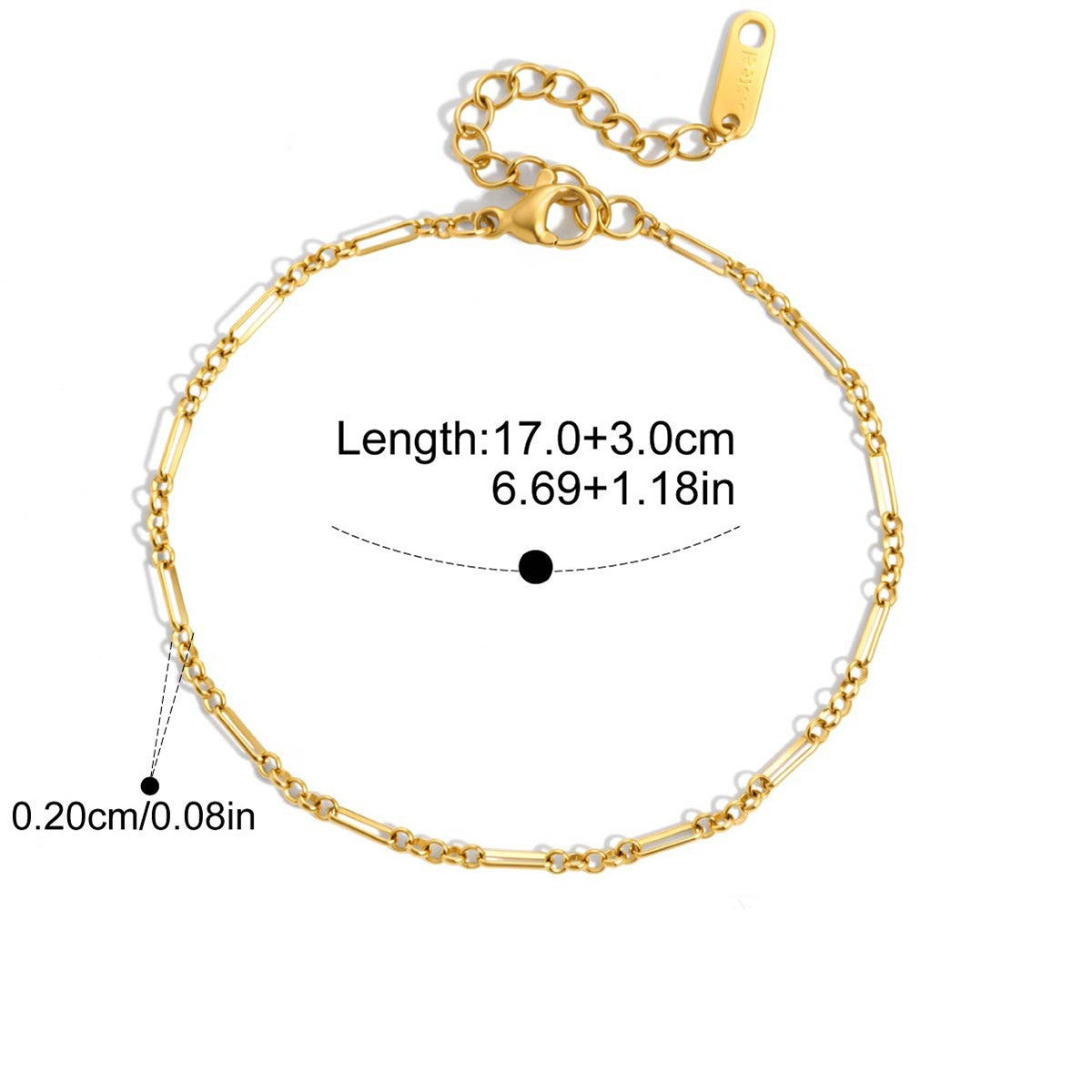 Classic Minimal Bracelet — Figaro Chain · Gold