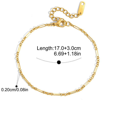 Classic Minimal Bracelet — Figaro Chain · Gold