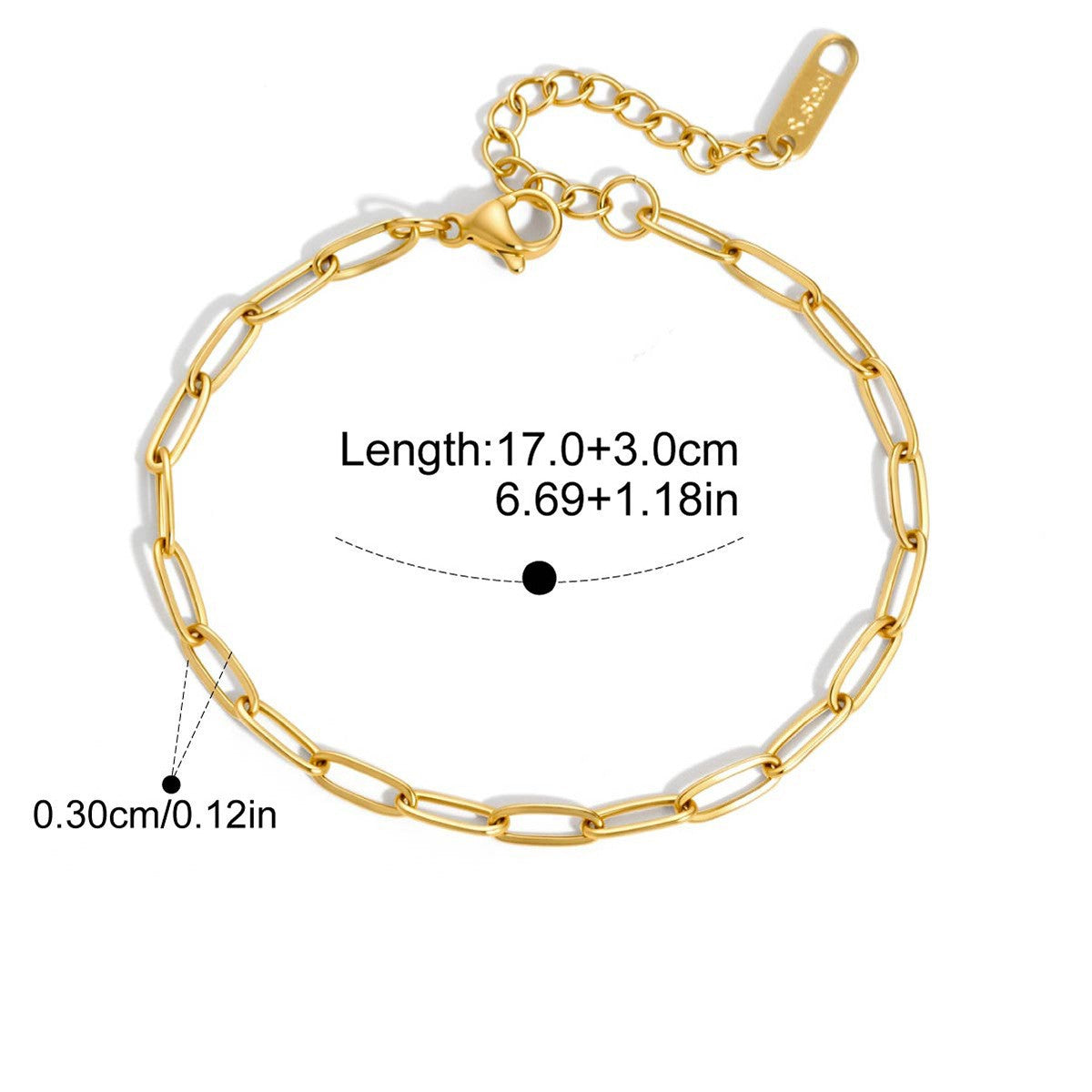 Classic Minimal Bracelet — Paperclip · Gold