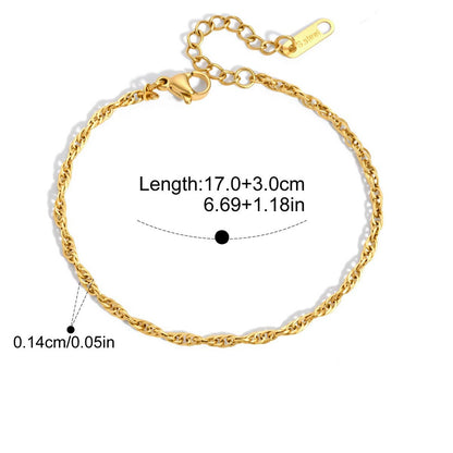 Classic Minimal Bracelet — Rope Chian · Gold