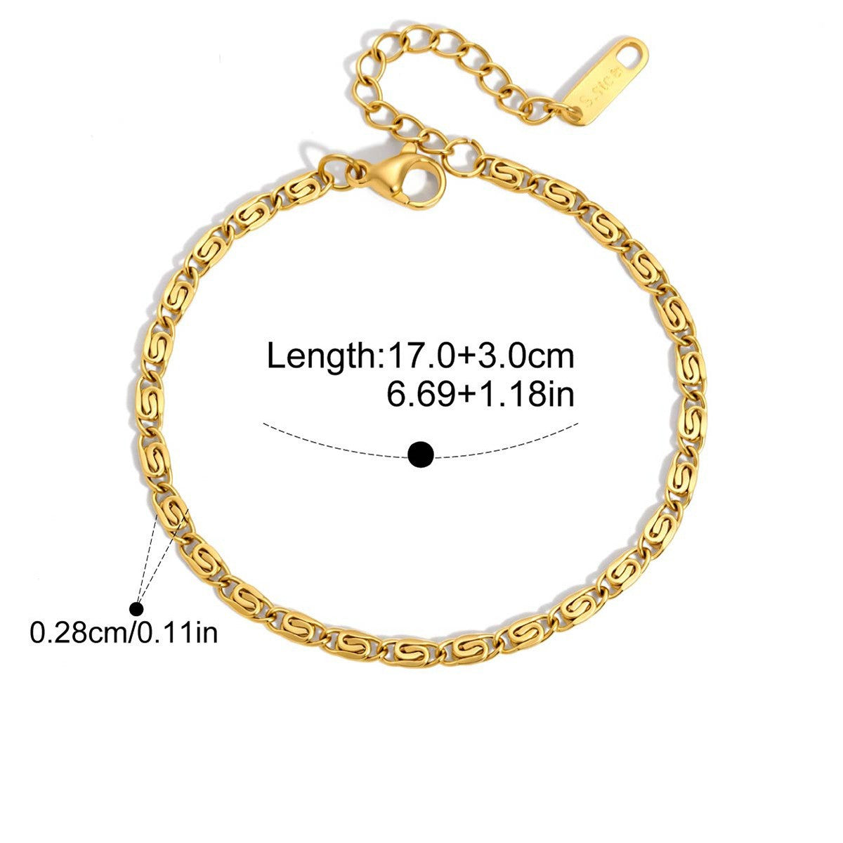 Classic Minimal Bracelet — Chemin De Fer · Gold