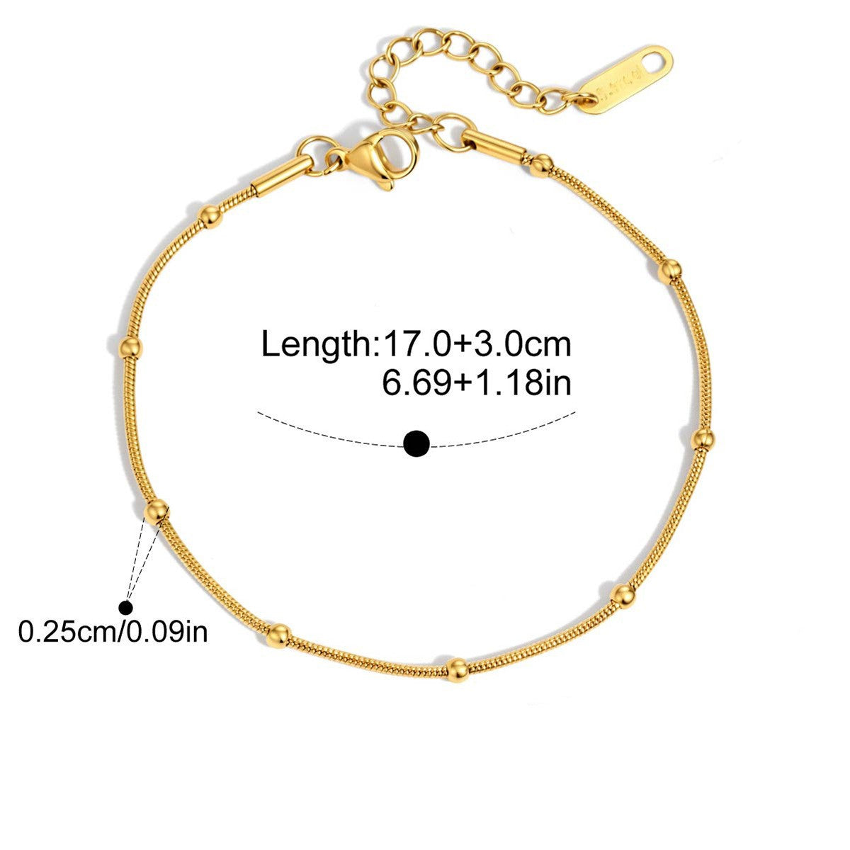 Classic Minimal Bracelet — Ball Chain · Gold