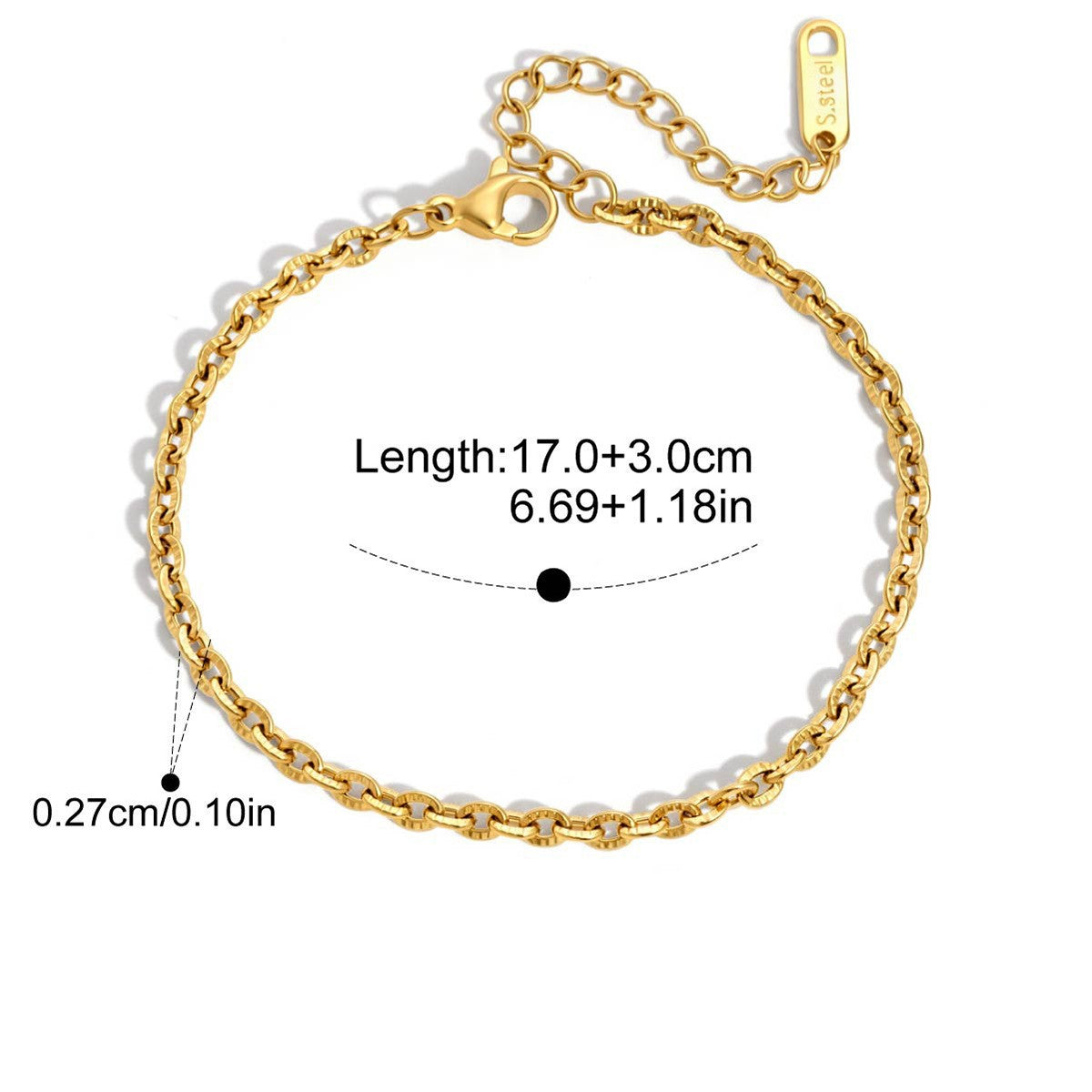 Classic Minimal Bracelet — Embgssed Cable · Gold