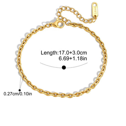 Classic Minimal Bracelet — Embgssed Cable · Gold