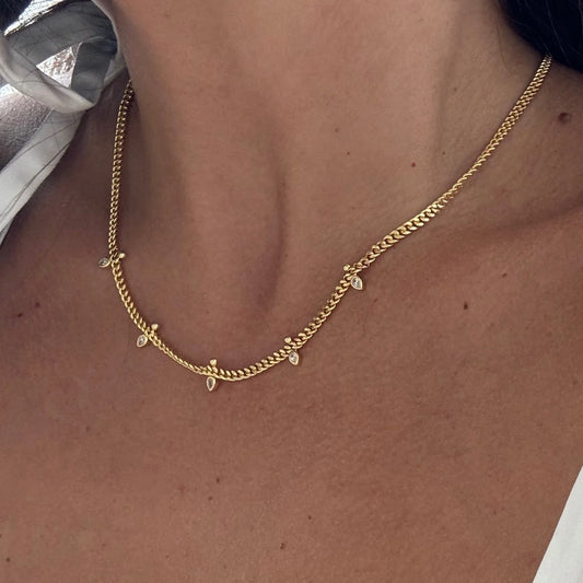 Teardrop Curb Chain Necklace — view 2