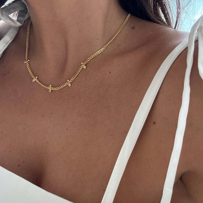 Teardrop Curb Chain Necklace — view 3