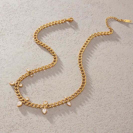 Teardrop Curb Chain Necklace