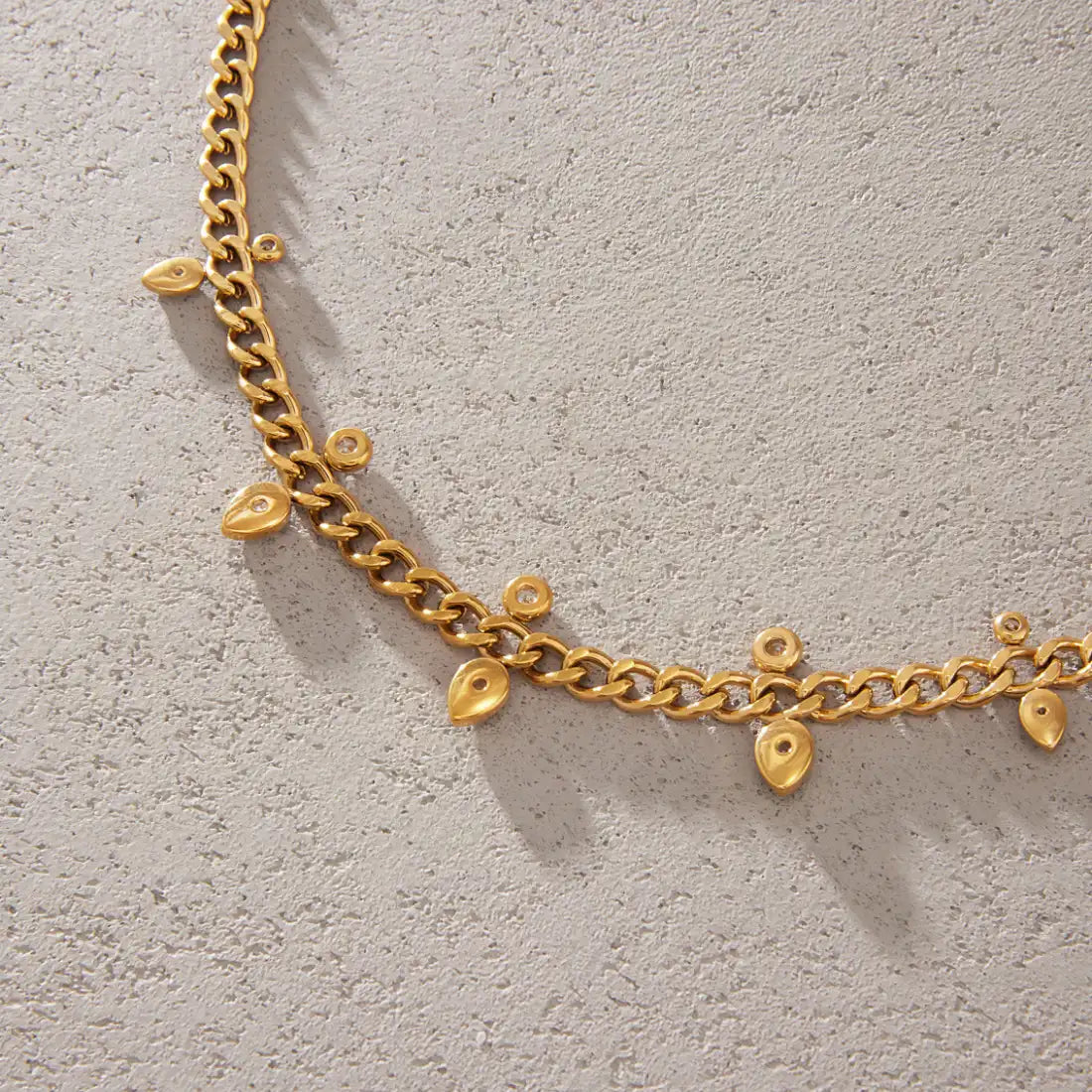 Teardrop Curb Chain Necklace — view 4