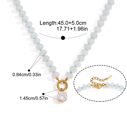 Two Tone Drop Necklace — Round Cut Drop · Gold
