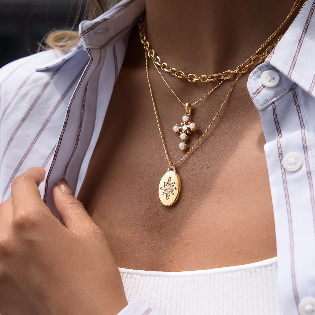 Celestial Star Pendant Necklace — view 4
