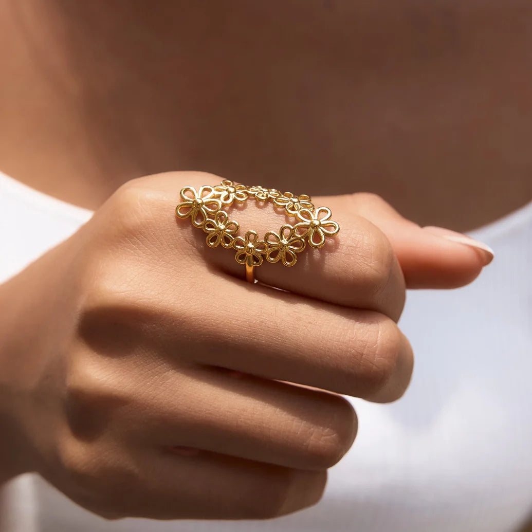 Daisy Flower Link Ring — view 3