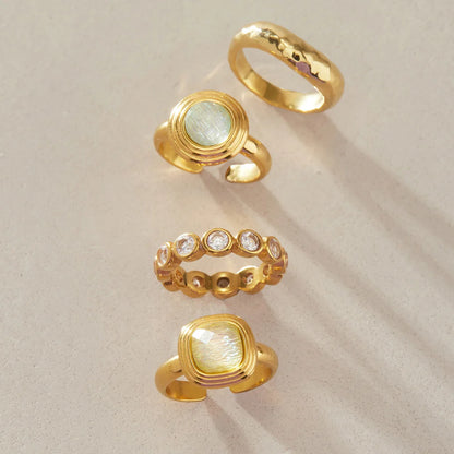 Vintage Concentric Shell Bezel Ring — view 4