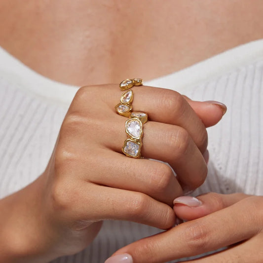 Open Pear Cluster Ring — view 2