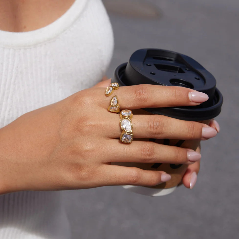Open Pear Cluster Ring — view 3
