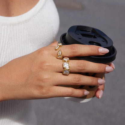 Open Pear Cluster Ring — view 3