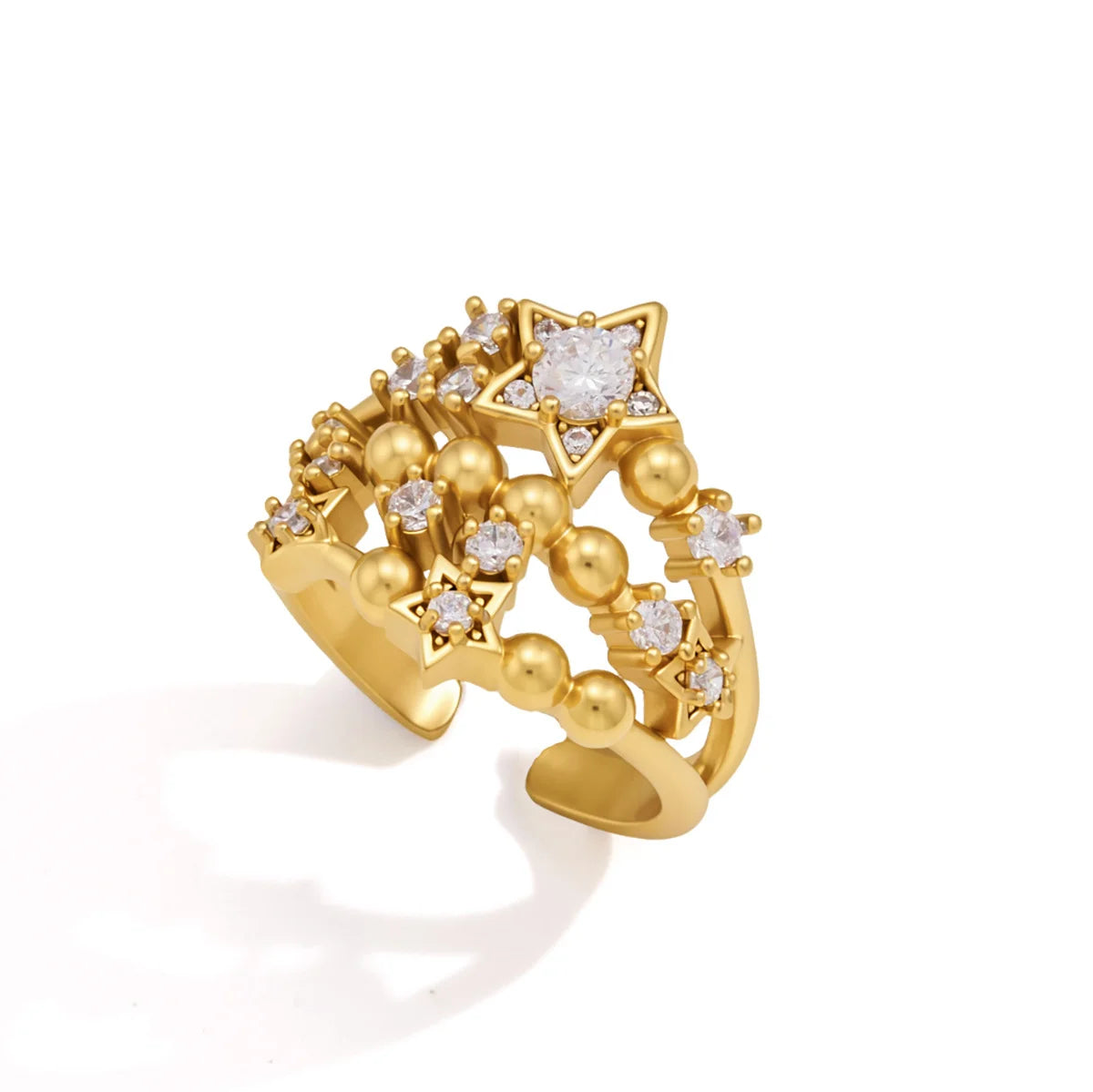 Star Beaded Cluster Ring — view 5
