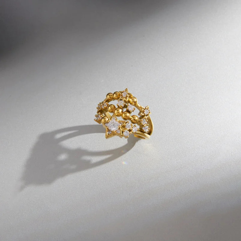 Star Beaded Cluster Ring — view 4