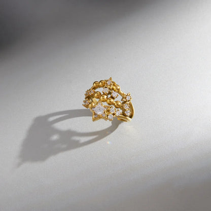 Star Beaded Cluster Ring — view 4