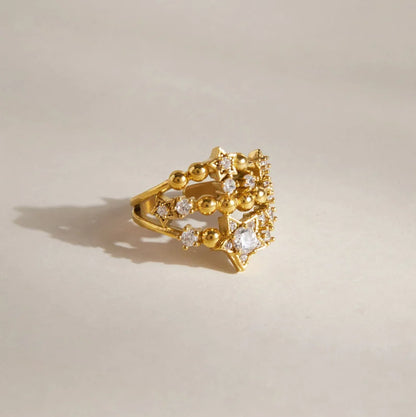 Star Beaded Cluster Ring
