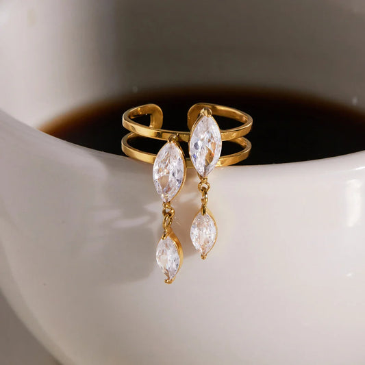 Marquise Drop Adjustable Ring