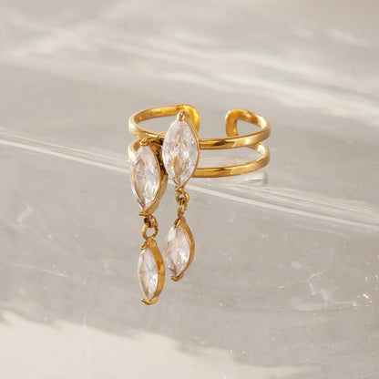 Marquise Drop Adjustable Ring — view 4