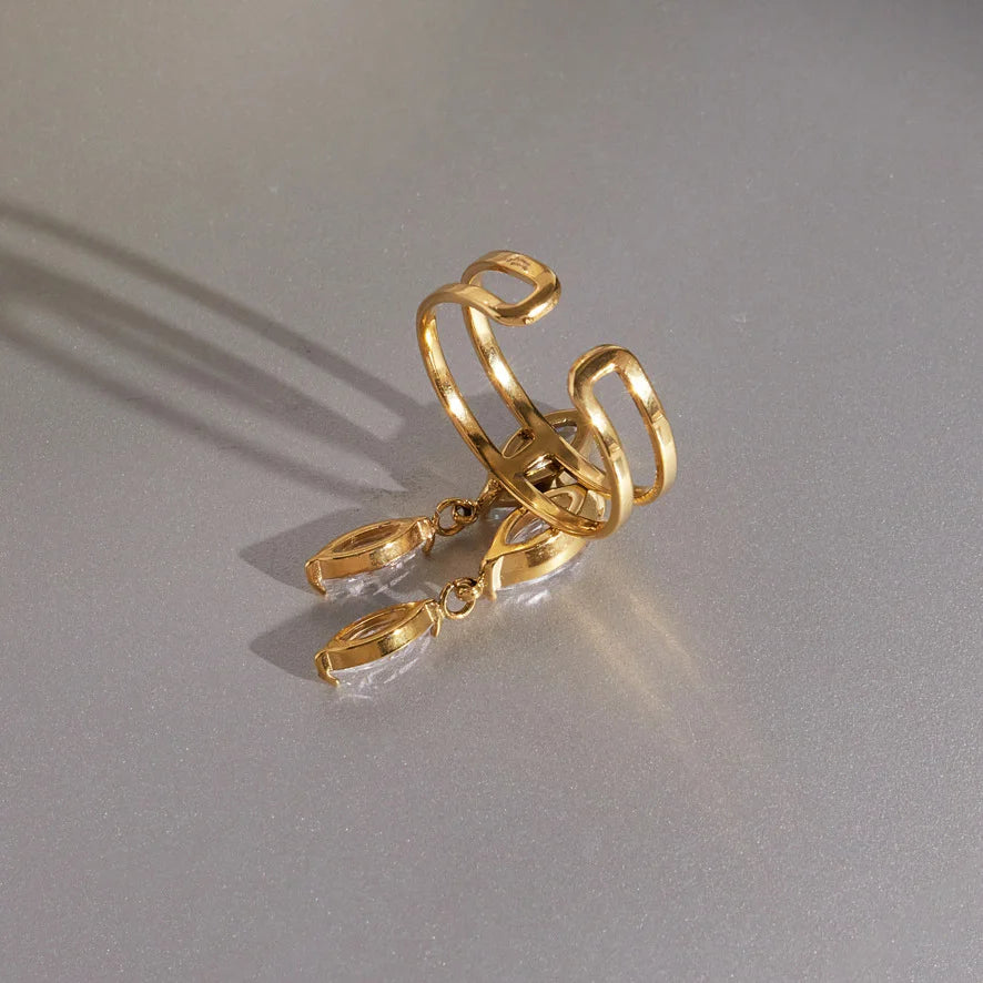 Marquise Drop Adjustable Ring — view 3