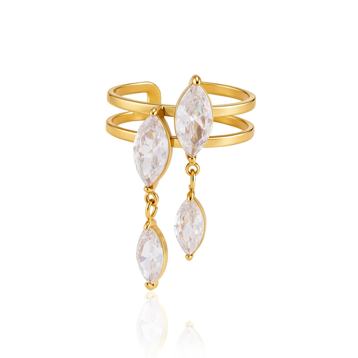 Marquise Drop Adjustable Ring — view 5