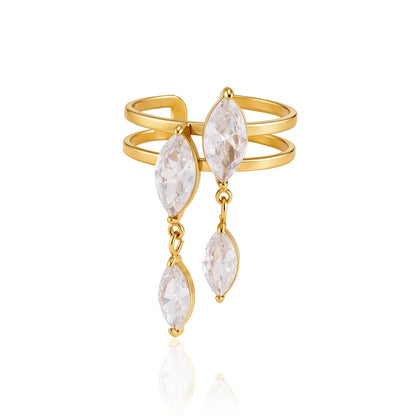 Marquise Drop Adjustable Ring — view 5