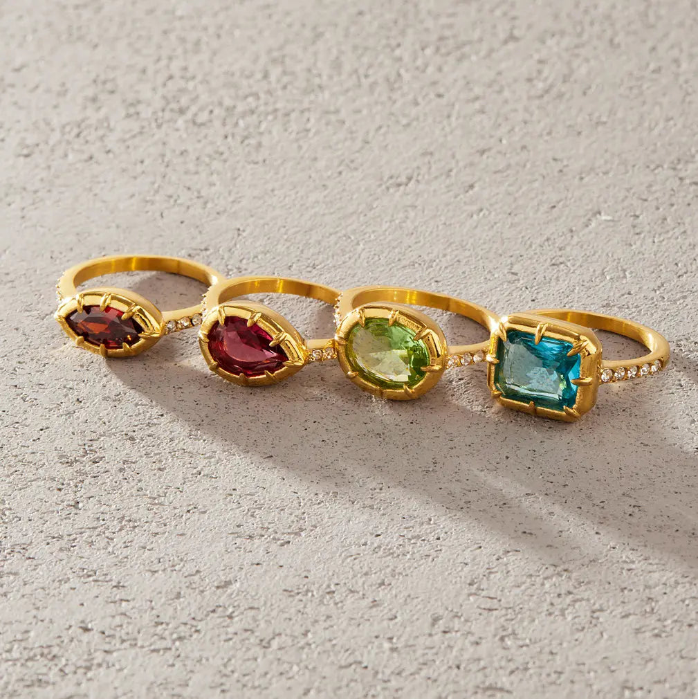 Vintage Geometric Prong Ring