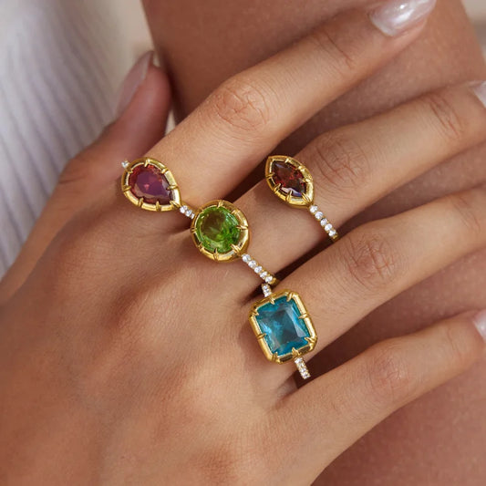 Vintage Geometric Prong Ring — view 2