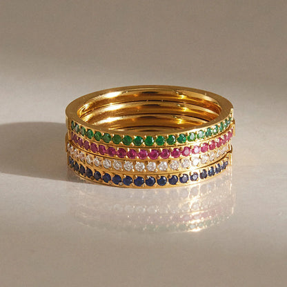 Birthstone Round Pavé Ring