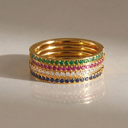 Birthstone Round Pavé Ring