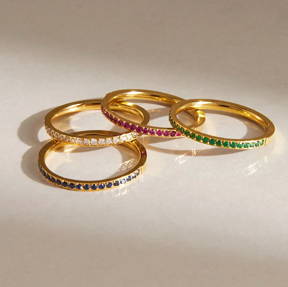 Birthstone Round Pavé Ring — view 3