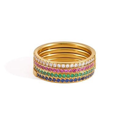 Birthstone Round Pavé Ring — view 5